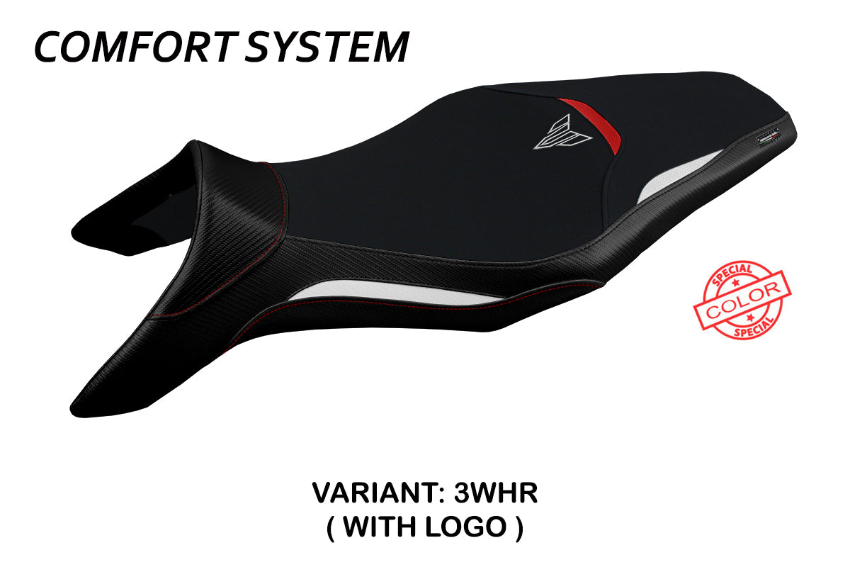 Yamaha MT-09 FZ09 2013-2020 Seat Cover Tappezzeria Italia Comfort in White and Red