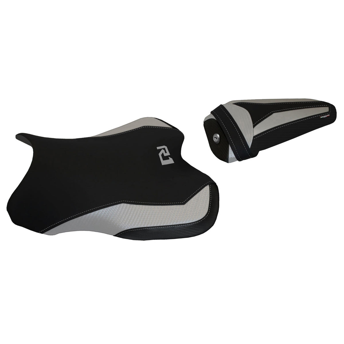 Yamaha YZF R1 2015-2025 Seat Cover Tappezzeria Italia in Silver and Black