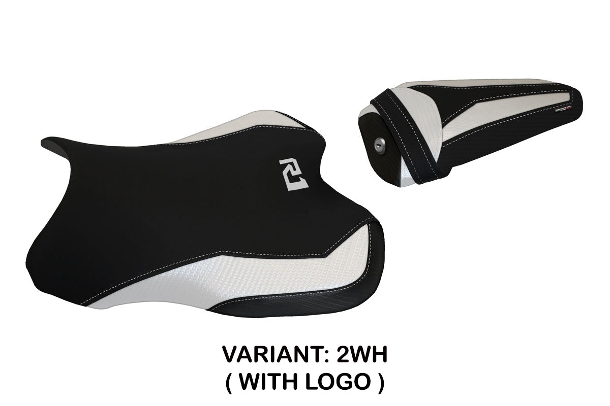 Yamaha YZF R1 2015-2025 Seat Cover Tappezzeria Italia in White and Black
