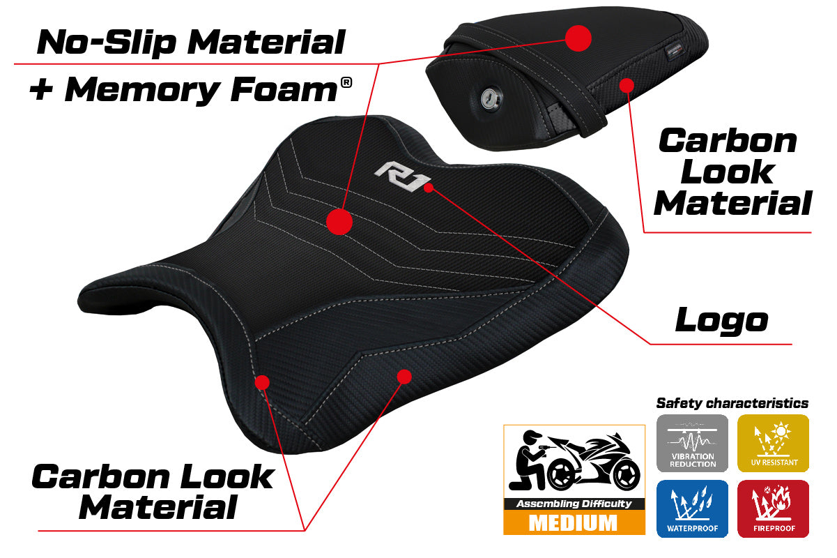 Yamaha YZF R1 2015-2025 Seat Cover Tappezzeria Italia Comfort in Black
