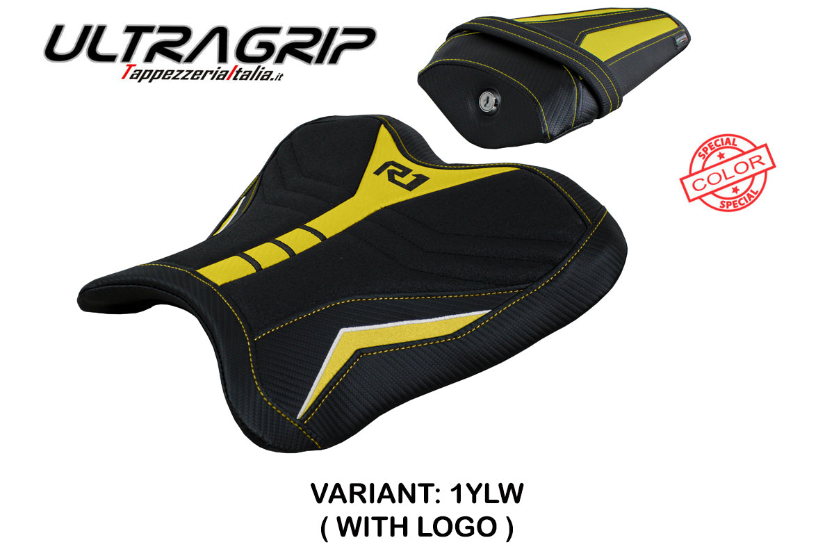 Yamaha YZF R1 2015-2025 Seat Cover Tappezzeria Italia Ultragrip in Yellow and White