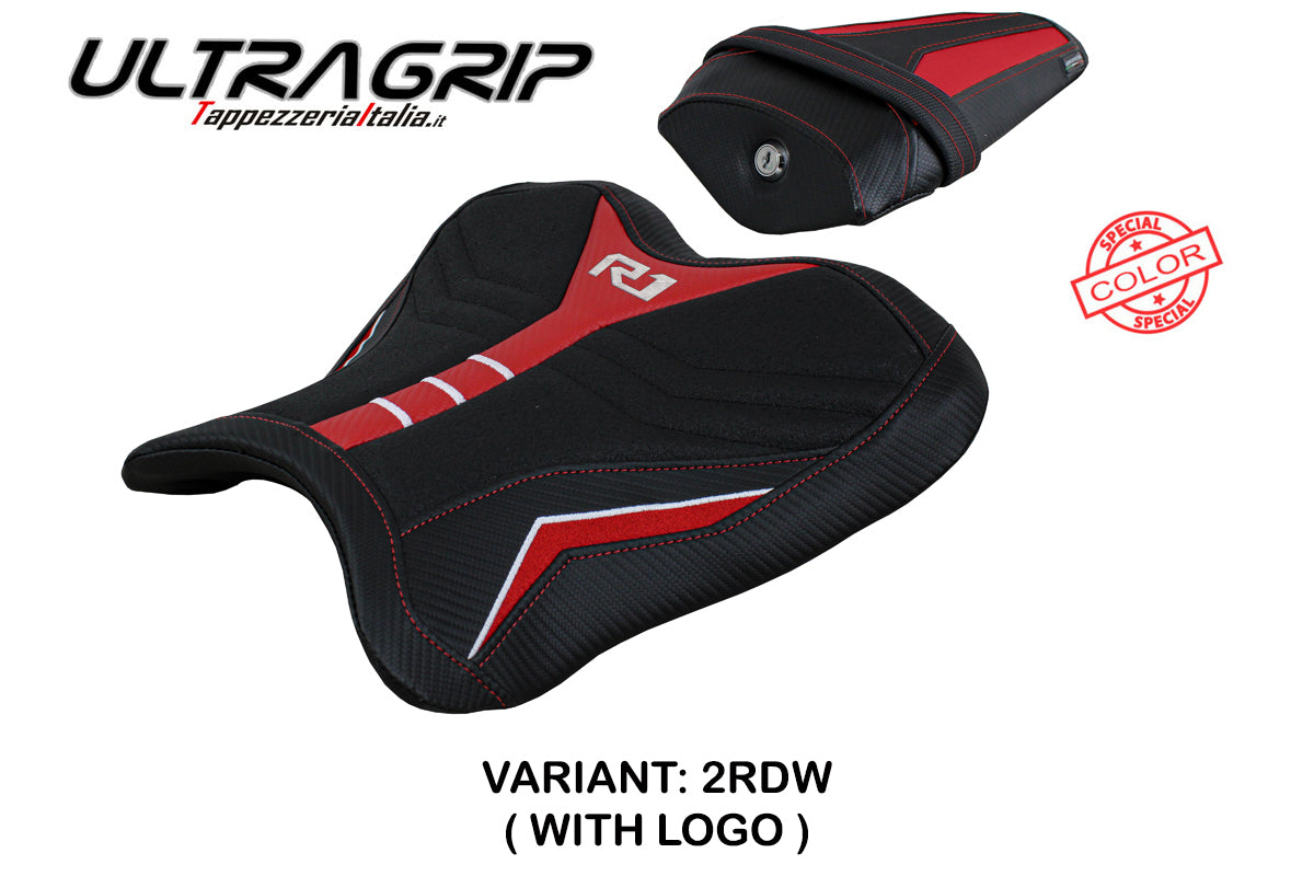 Yamaha YZF R1 2015-2025 Seat Cover Tappezzeria Italia Ultragrip in Red and White SE