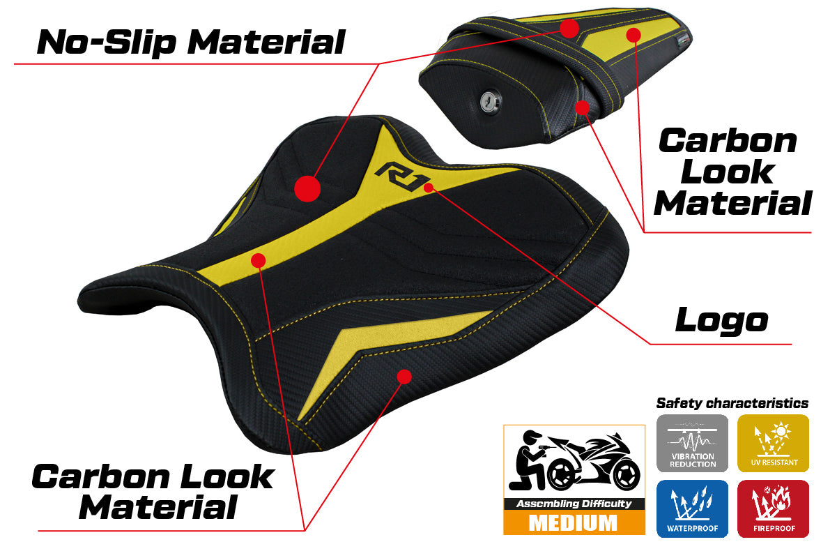 Yamaha YZF R1 2015-2025 Seat Cover Tappezzeria Italia Ultragrip in Yellow