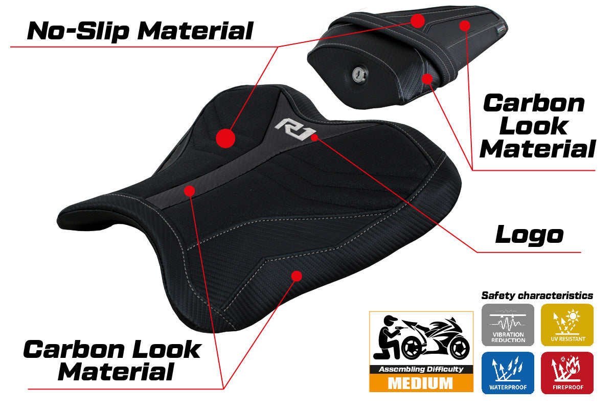 Yamaha YZF R1 2015-2025 Seat Cover Tappezzeria Italia Ultragrip in Black