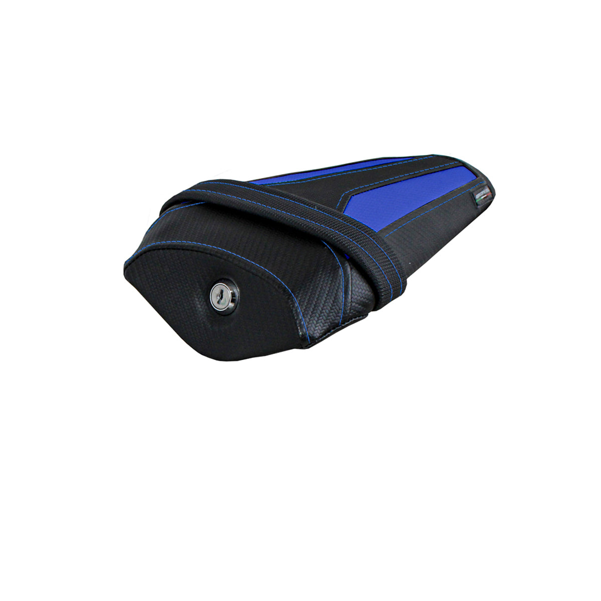 Yamaha YZF R1M 2015-2025 Rear Seat Cover Tappezzeria Italia Ultragrip in Blue and Black