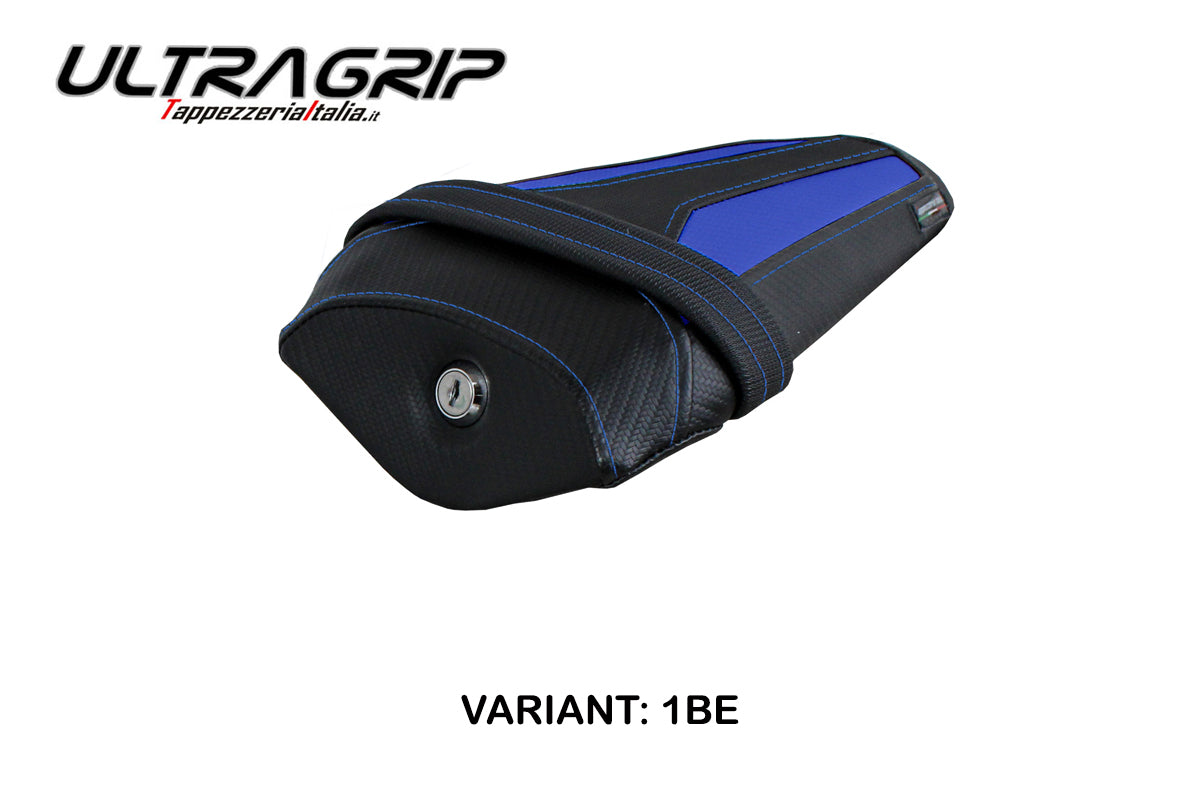 Yamaha YZF R1M 2015-2025 Rear Seat Cover Tappezzeria Italia Ultragrip in Blue and Black