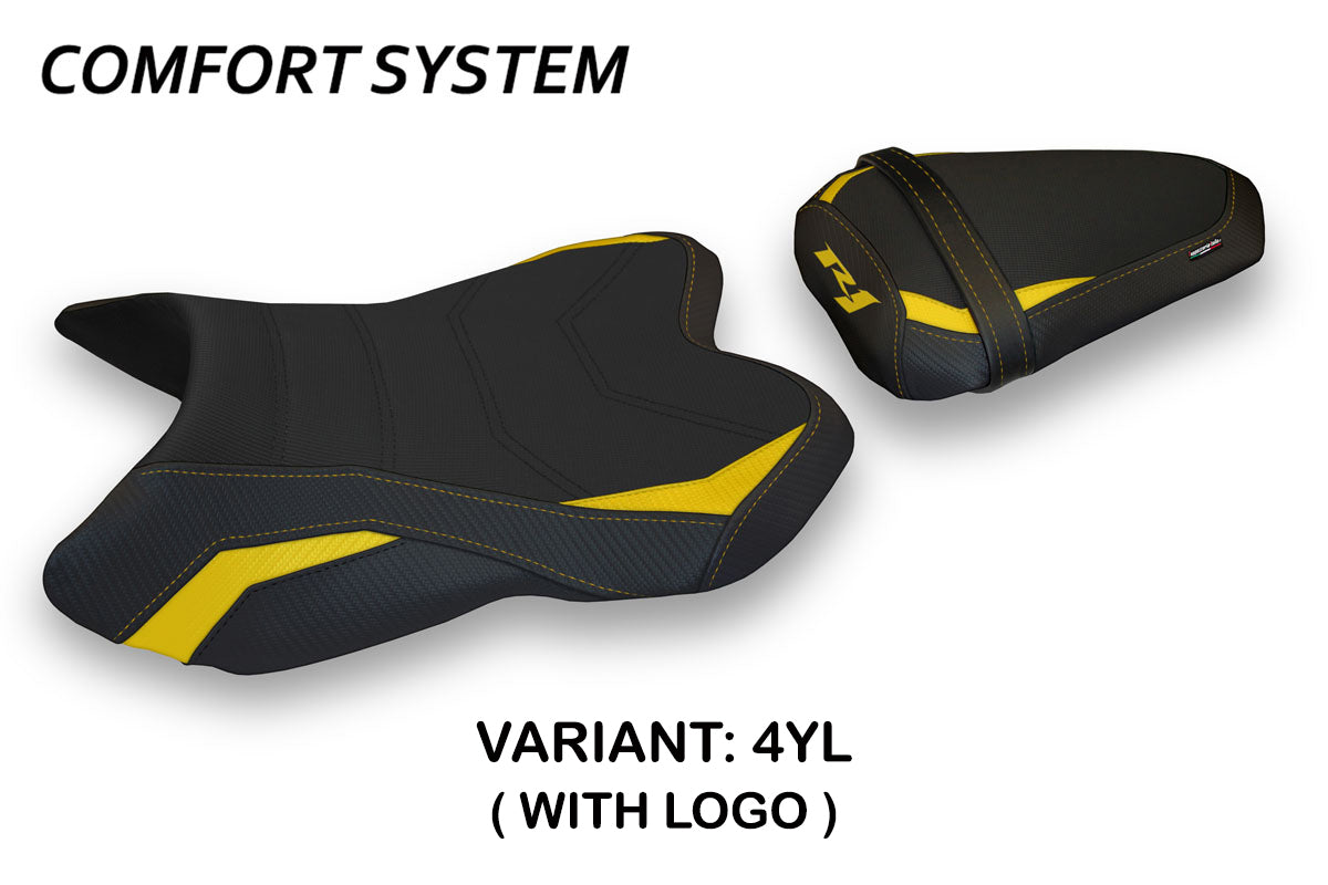 Yamaha YZF R1 2007-2008 Seat Cover Tappezzeria Italia Comfort in Yellow and Black