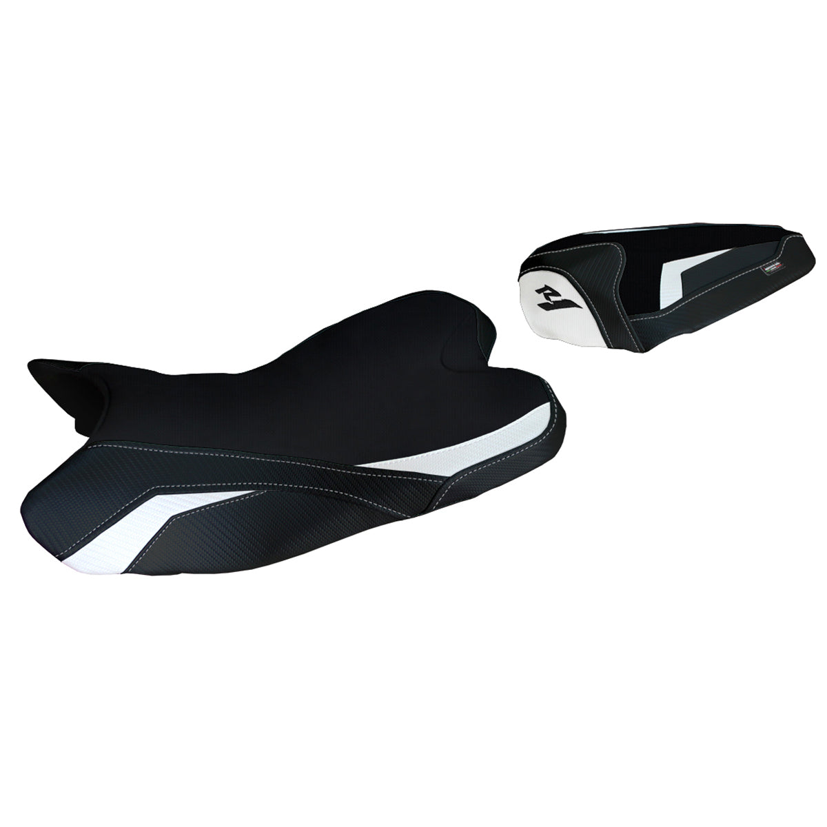 Yamaha YZF R1 2009-2014 Seat Cover Tappezzeria Italia in White and Black