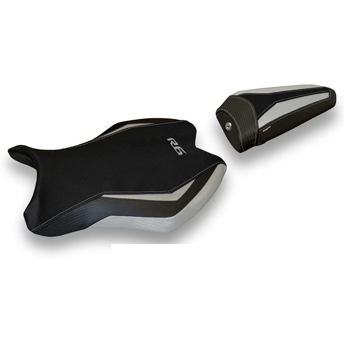 Yamaha YZF R6 2017-2025 Seat Cover Tappezzeria Italia in Silver and Black