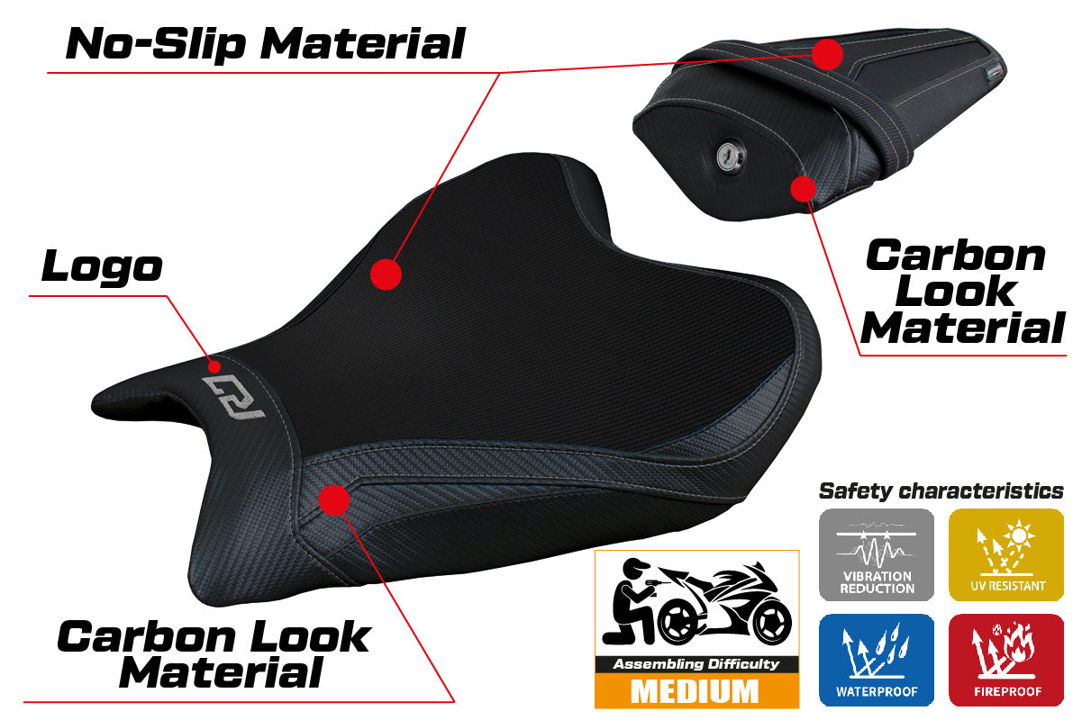 Yamaha YZF R7 2021-2025 Seat Cover Tappezzeria Italia in Black