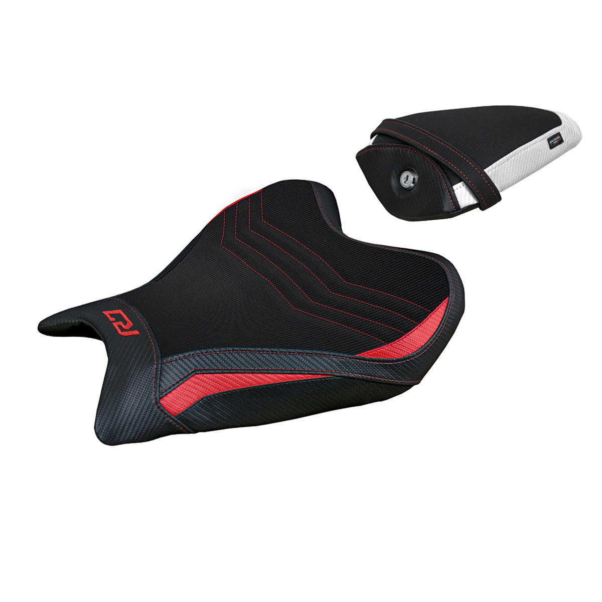 Yamaha YZF R7 2021-2025 Seat Cover Tappezzeria Italia Comfort in Red, White and Black SE