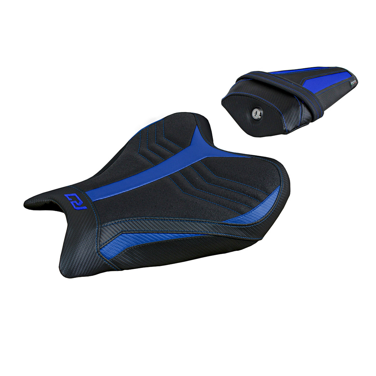 Yamaha YZF R7 2021-2025 Seat Cover Tappezzeria Italia Ultragrip in Blue and Black