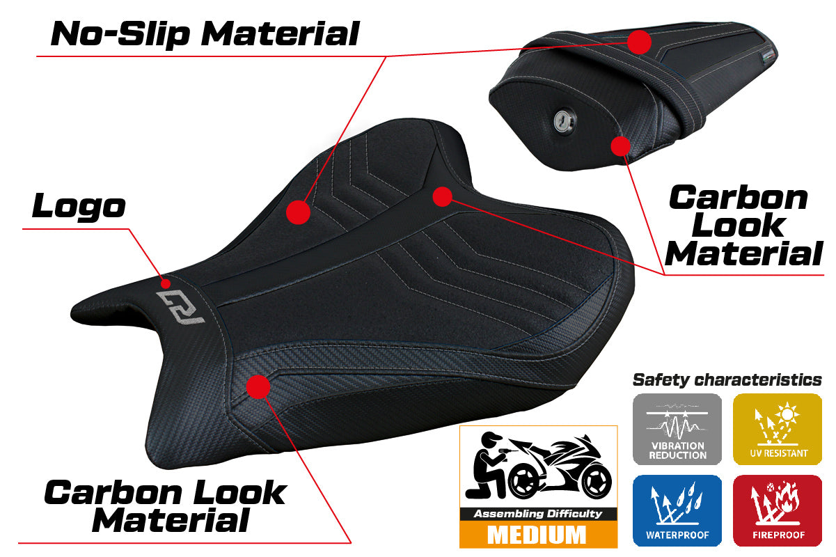 Yamaha YZF R7 2021-2025 Seat Cover Tappezzeria Italia Ultragrip in Black