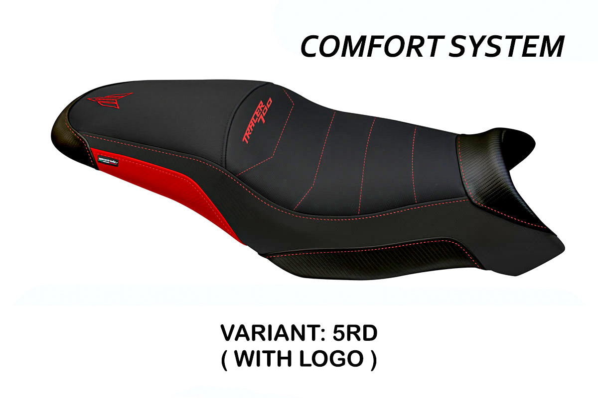 Yamaha Tracer 700 2021-2025 Seat Cover Tappezzeria Italia Comfort in Red and Black