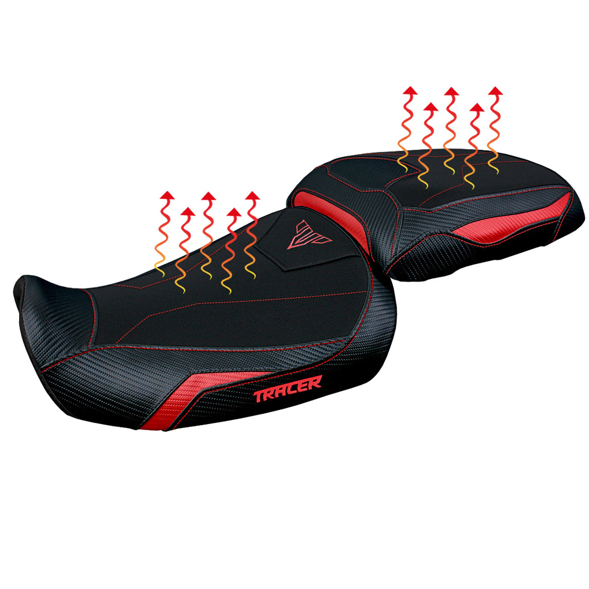 Yamaha Tracer 9 9GT 2021-2024 Seat Cover Tappezzeria Italia Comfort Heated in Red