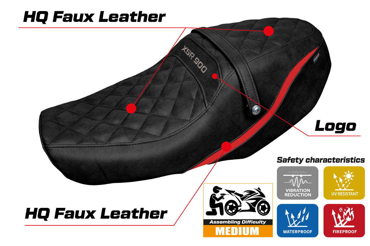 Yamaha XSR 900 2022-2025 Seat Cover Tappezzeria Italia in Red and Black
