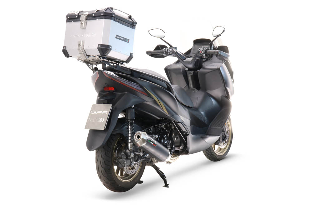 Zontes E 350 2023-2024 GPR Tech 35L Aluminum Top Case, Silver, with roof rack and mounting plate