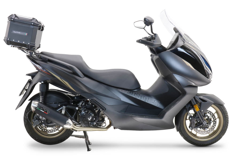 Zontes E 350 2023-2024 GPR Tech 45L Aluminum Top Case, Silver, with roof rack and mounting plate