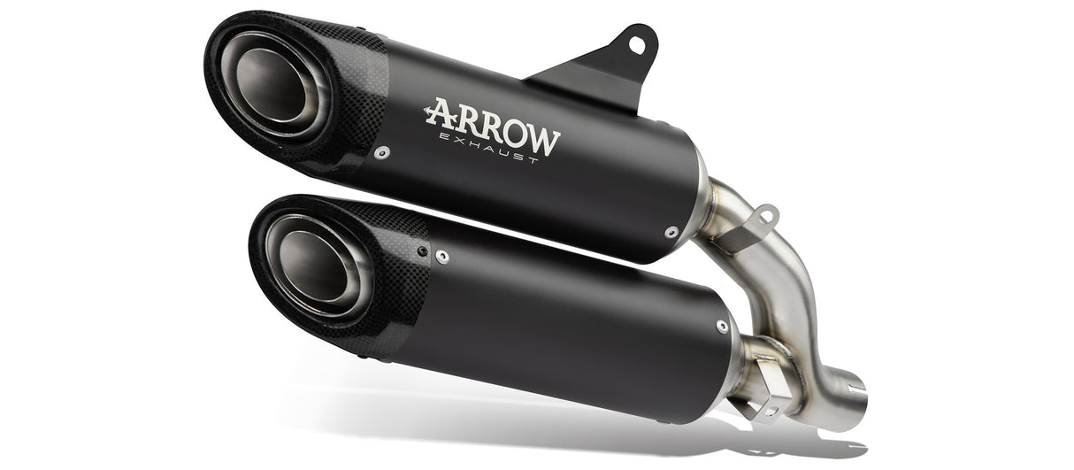 71939PRN  Arrow Round-Sil Slip-on Exhausts, Titanium Dark for Ducati Monster 937 2021-2024