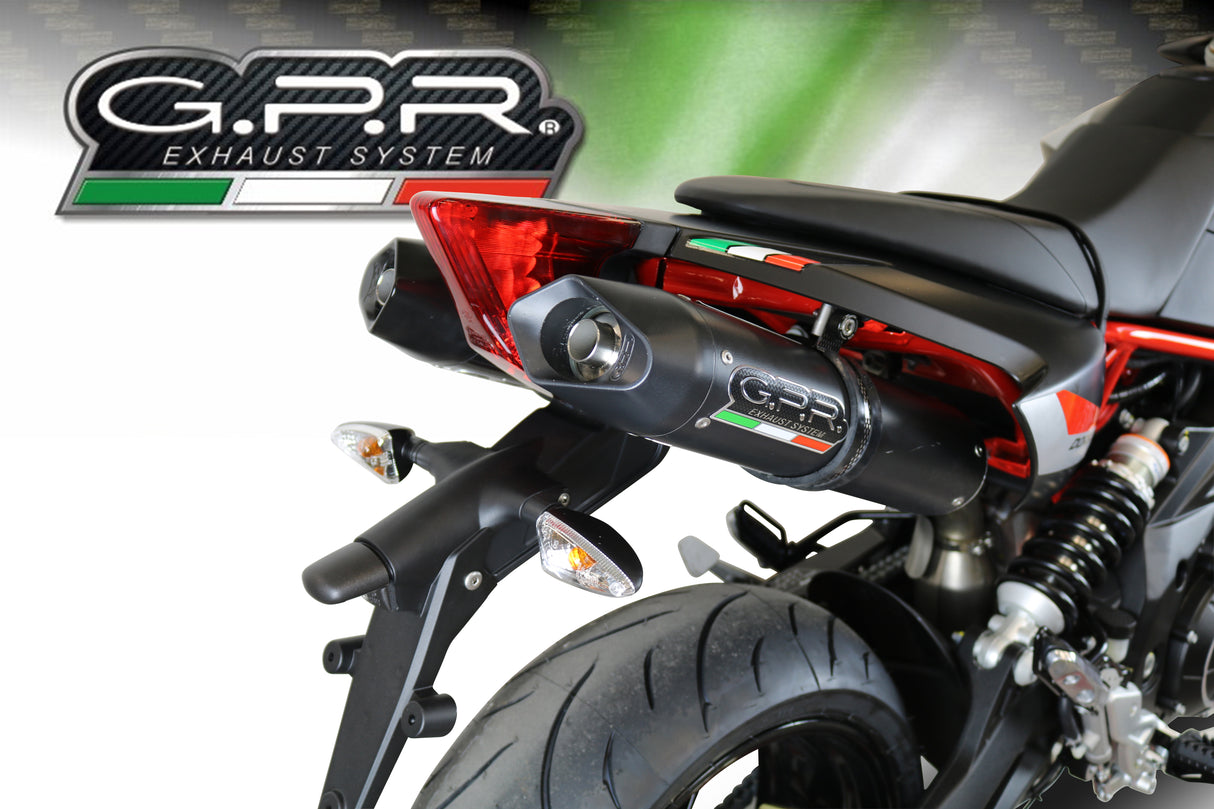 Aprilia Dorsoduro 900 2017-2020 Exhaust GPR Double Slip-on Furore Evo4 Nero