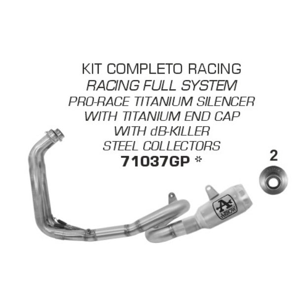 71037GP Arrow Pro-Race Full System Exhaust for Yamaha MT-07 2021-2024