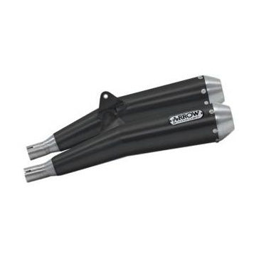 Arrow Triumph Thruxton/Speed Twin 1200/1200r Homolo.Dark Nichrom Pro-Race Rh+Lh With Carbon End Cap For Original Collec. 71851prn