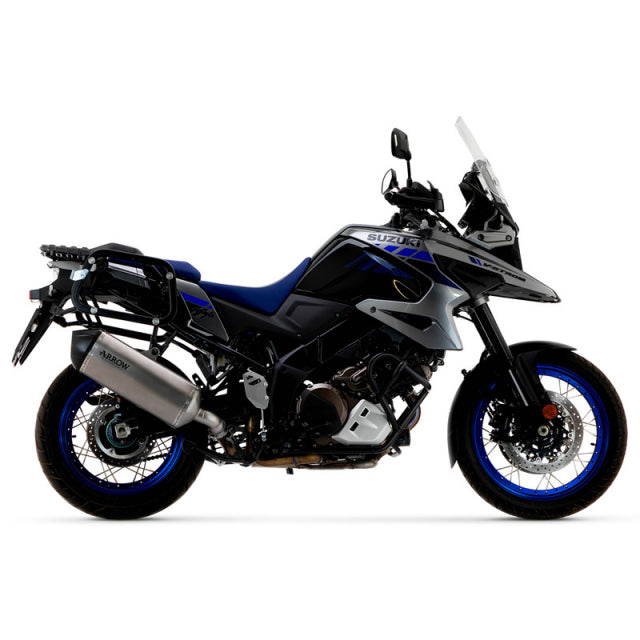 72502SK Arrow Suzuki V-Strom 1000 /1050 2017-2025 Homologated Titanium Sonora Silencer With Carbon Endcap