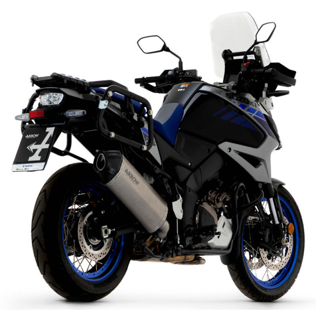 72502SK Arrow Suzuki V-Strom 1000 /1050 2017-2025 Homologated Titanium Sonora Silencer With Carbon Endcap