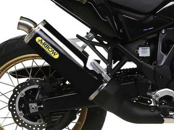 72625AON Arrow Maxi Race-Tech Dark Aluminum Exhaust Steel Cap Honda CRF1100L Africa Twin 2020-2024 2025