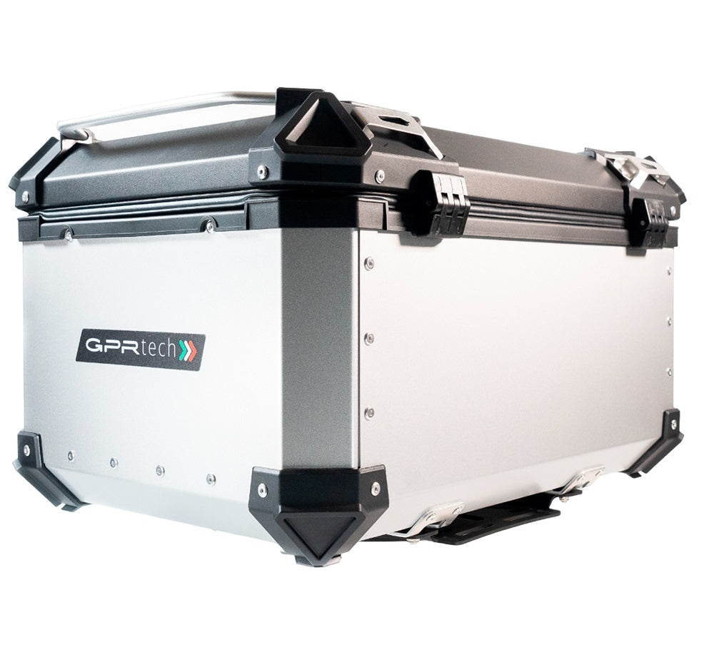 Kawasaki Versys 1000 I.E. 2019-2020 GPR Tech 55L Aluminum Top Case, Silver with Mounting Plate