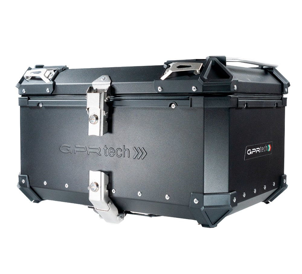 BMW F750GS 2021-2023 GPR Tech 55L Aluminum Top Case, Black with Mounting Plate