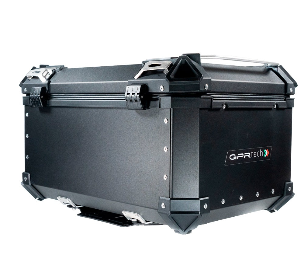 Suzuki V-Strom Dl 1000 2017-2019 GPR Tech 55L Aluminum Top Case, Black with Mounting Plate