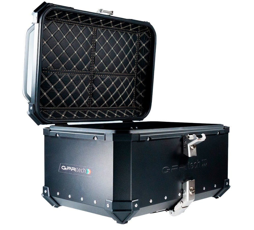 Suzuki V-Strom 1050 Xt 2020-2021 GPR Tech 55L Aluminum Top Case, Black with Mounting Plate