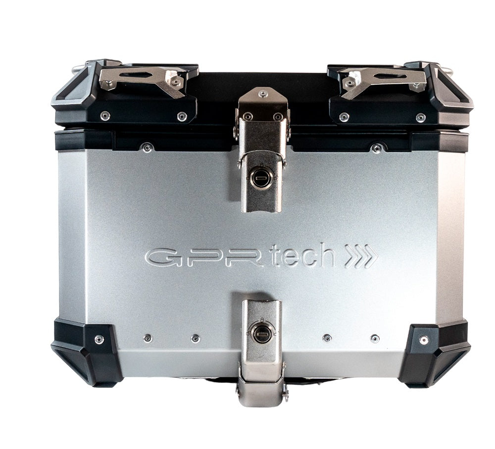 BMW F800GS 2016-2018 GPR Tech 45L Aluminum Top Case, Silver with Mounting Plate