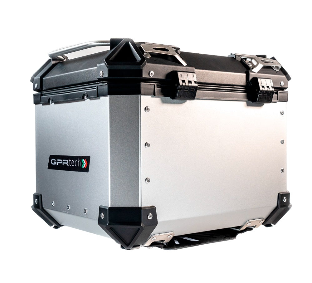 Kawasaki Versys-X 300 2017-2021 GPR Tech 45L Aluminum Top Case, Silver with Mounting Plate