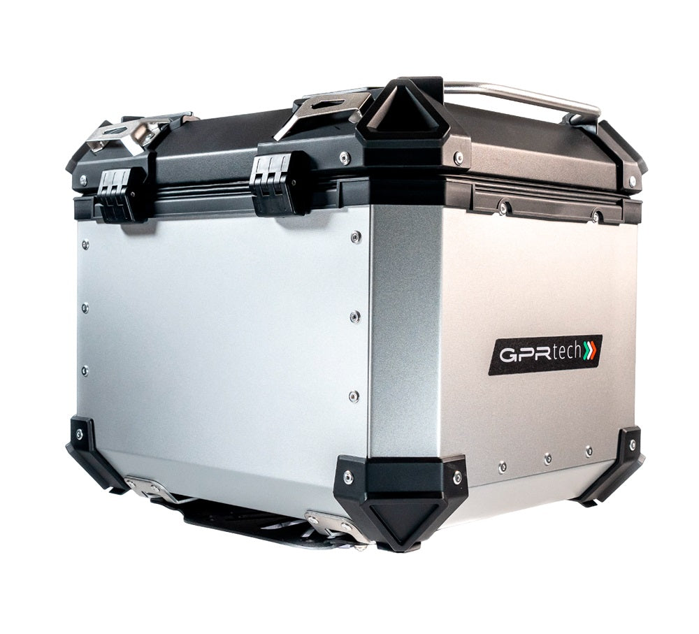 Kawasaki Versys-X 300 2017-2021 GPR Tech 45L Aluminum Top Case, Silver with Mounting Plate