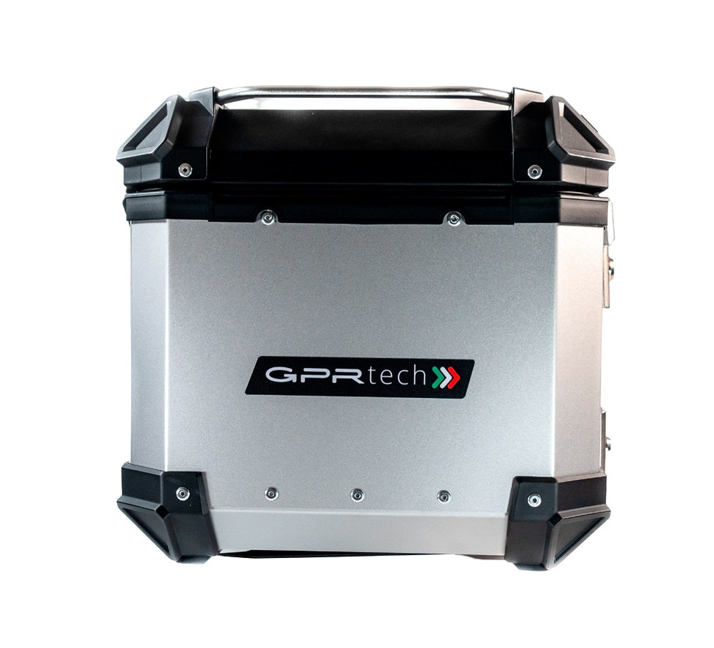 Kawasaki Versys-X 300 2017-2021 GPR Tech 45L Aluminum Top Case, Silver with Mounting Plate