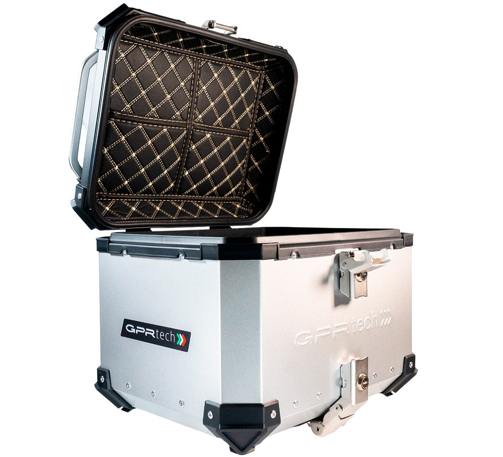 Kawasaki Versys-X 300 2017-2021 GPR Tech 45L Aluminum Top Case, Silver with Mounting Plate
