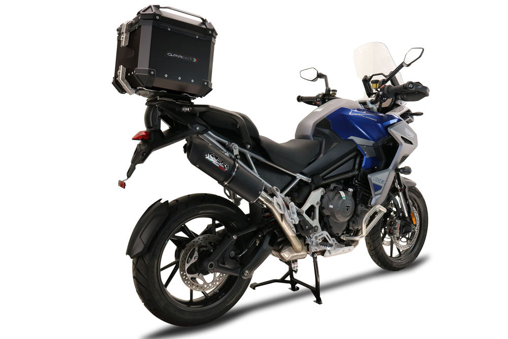 Triumph Tiger 900 2020-2023 GPR Tech 45L Aluminum Top Case, Black with Mounting Plate