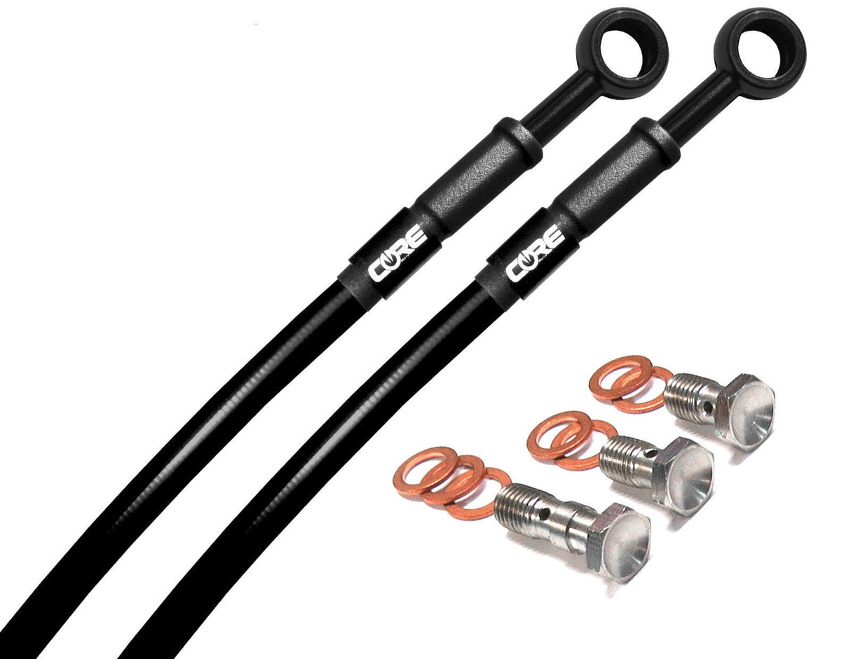 Kawasaki Ninja 400 2018-2023 Front and Rear Brake Lines Black Steel Braided