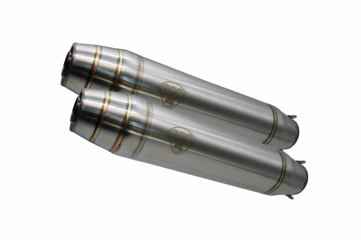 Honda Transalp XL650V 2000-2006 Exhaust GPR Silencers without link pipe Deeptone Inox Cafè Racer
