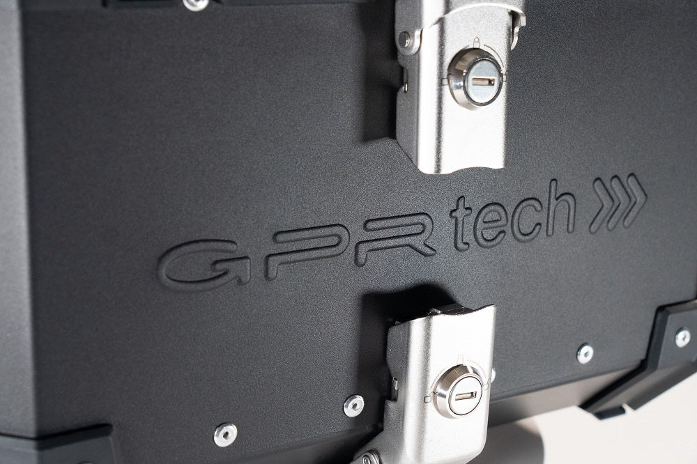 Triumph Tiger 1200 GT / Rally 2022-2023 GPR Tech 55L Aluminum Top Case, Black with Mounting Plate