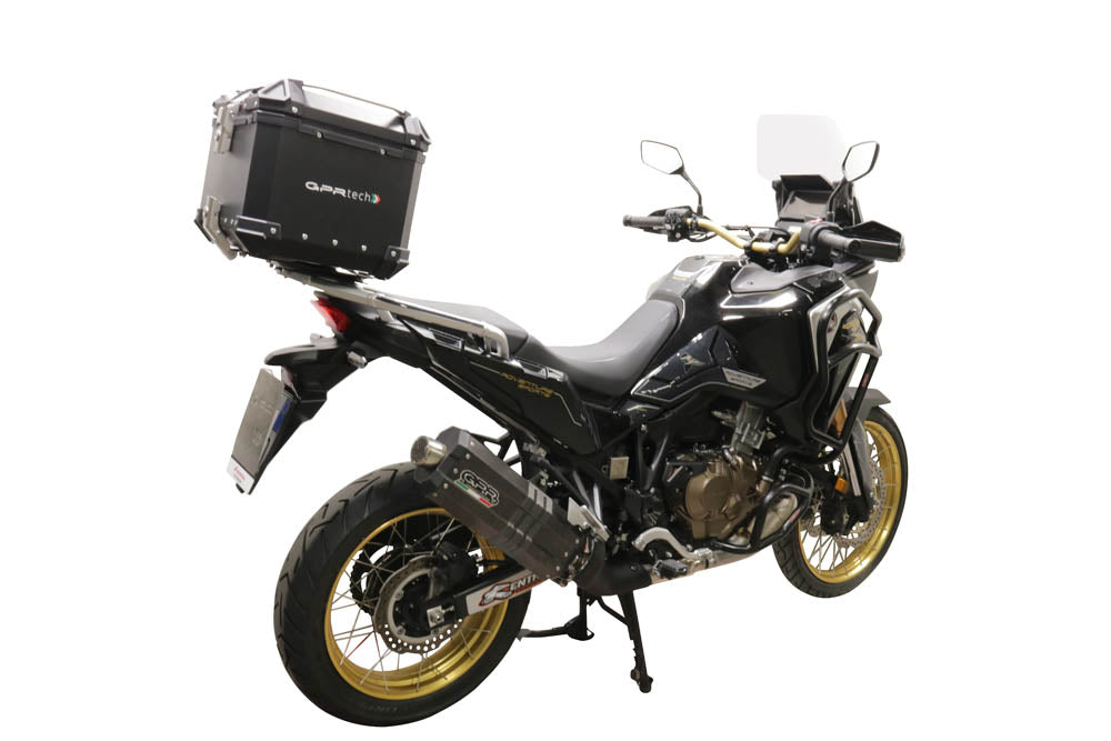 Honda CRF1100L Africa Twin 2021-2023 GPR Tech 55L Aluminum Top Case, Black with Mounting Plate