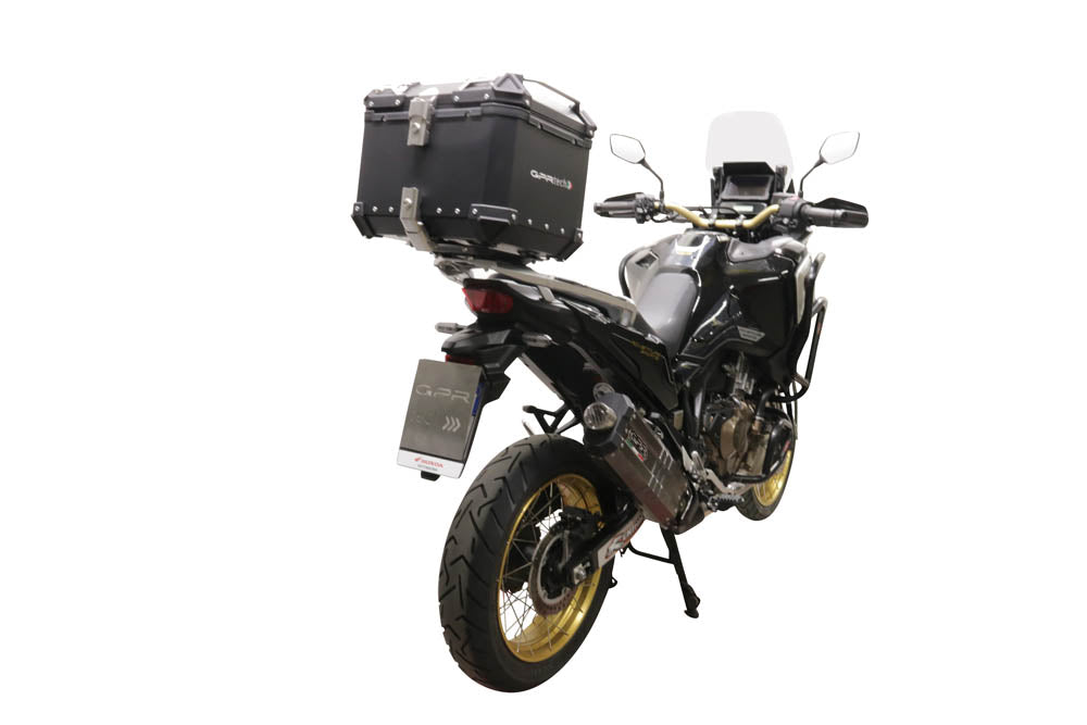 Honda CRF1100L Africa Twin 2021-2023 GPR Tech 55L Aluminum Top Case, Silver with Mounting Plate