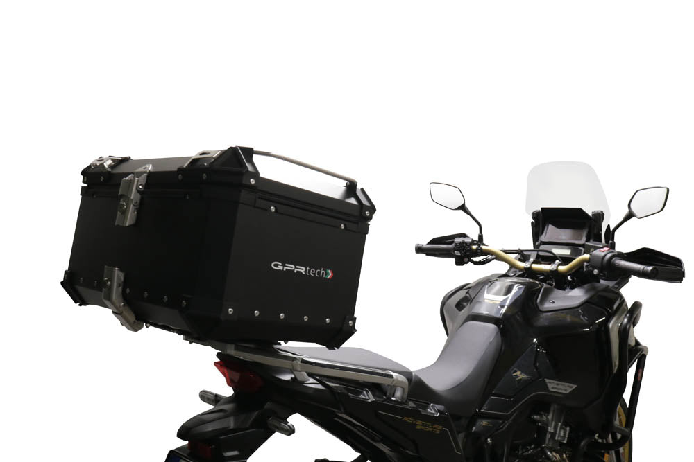 Honda CRF1100L Africa Twin 2021-2023 GPR Tech 35L Aluminum Top Case, Black with Mounting Plate