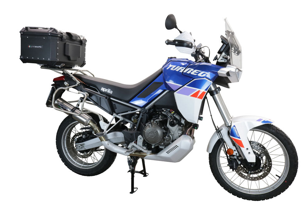 Aprilia Tuareg 660 2021-2023 GPR Tech 55L Aluminum Top Case, Black with Mounting Plate