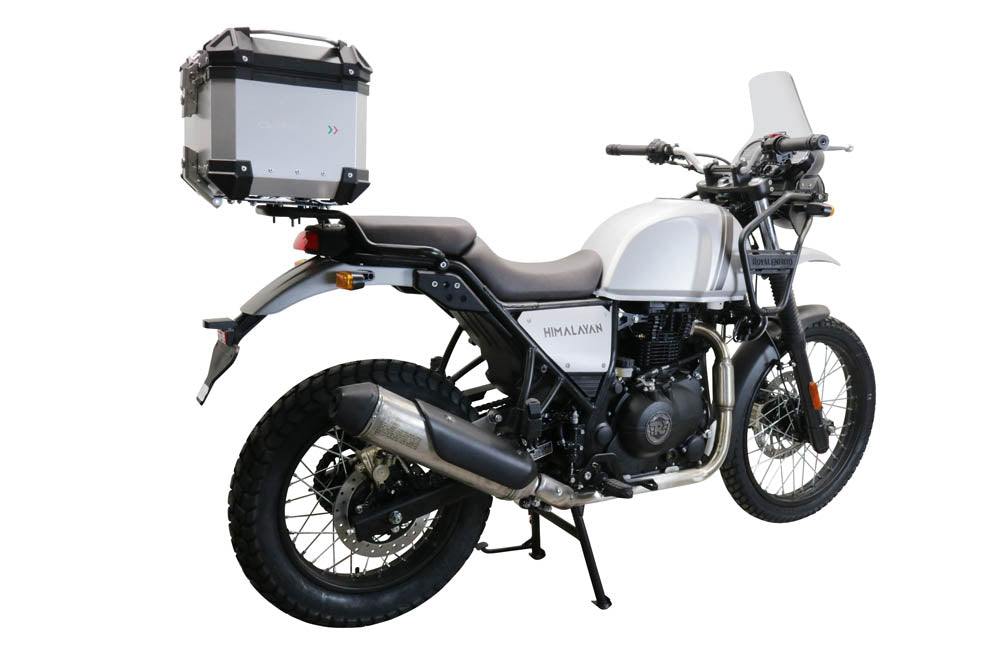 Royal Enfield Himalayan 410 2017-2023 GPR Tech 26L Aluminum Top Case, Silver with Mounting Plate