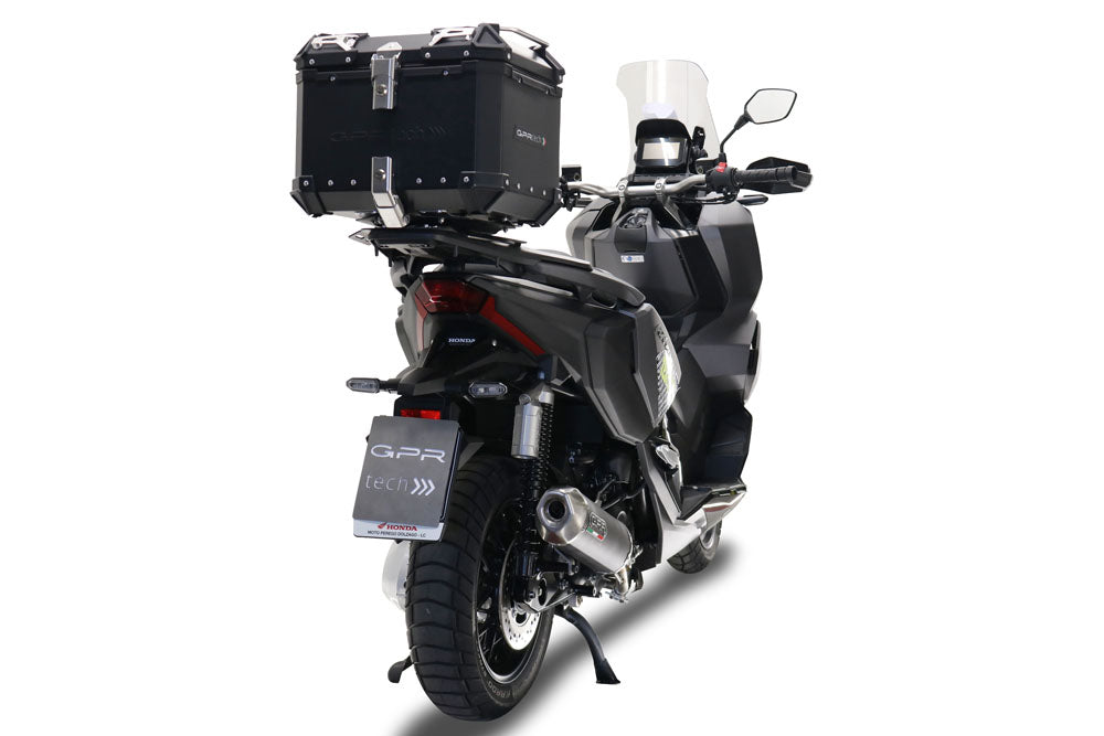 Honda Adv 350 2022-2023 GPR Tech 45L Aluminum Top Case, Black with Mounting Plate