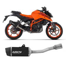 71972AKN Arrow Exhaust slip on INDY EVO ALUMINIUM "DARK-CARBON END CAP for KTM DUKE 390 2024 - 2025
