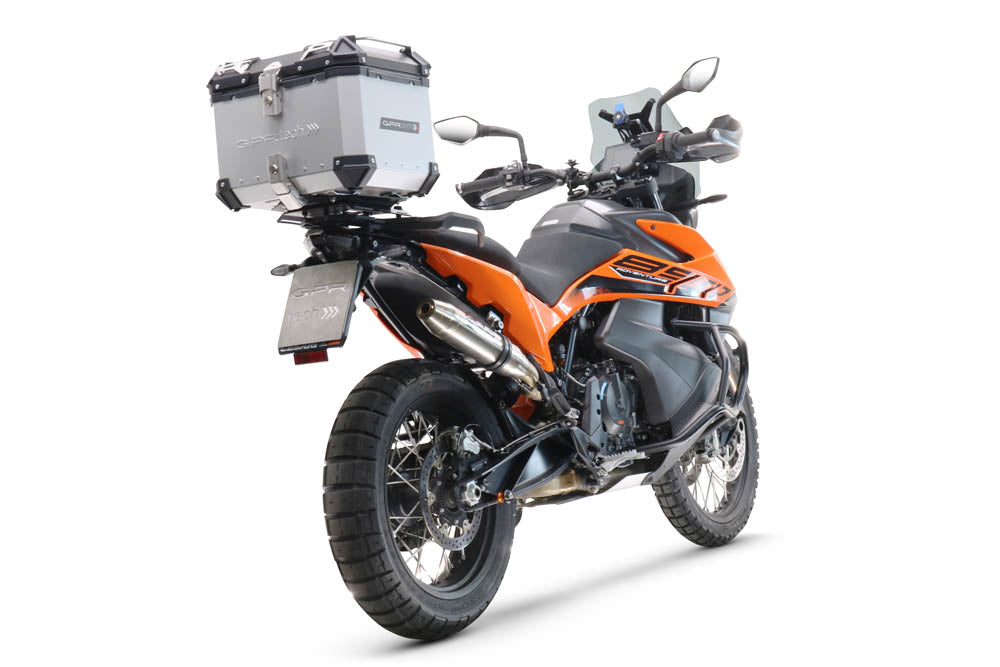 KTM LC 8 Super Adventure 1290 - S - R - T 2017-2020 GPR Tech 35L Aluminum Top Case, Silver with Mounting Plate